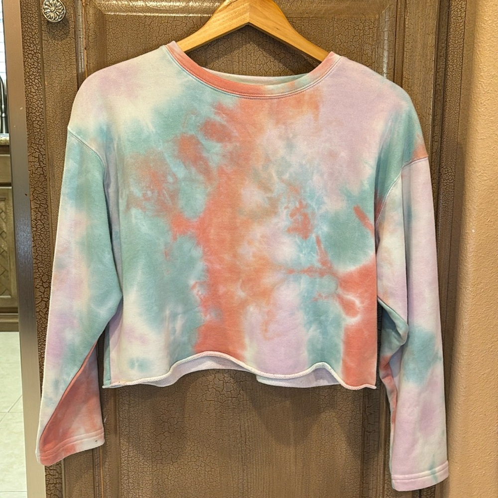 GB Girls tie dye crop sweatshirt